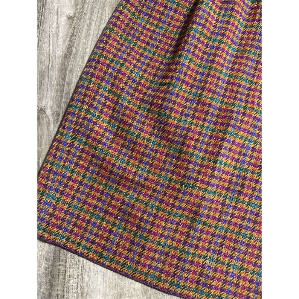 J. McLaughin for Sanyo Vintage Herringbone Tweed Pencil Skirt Wool Cotton Sz 4 - Picture 2 of 7